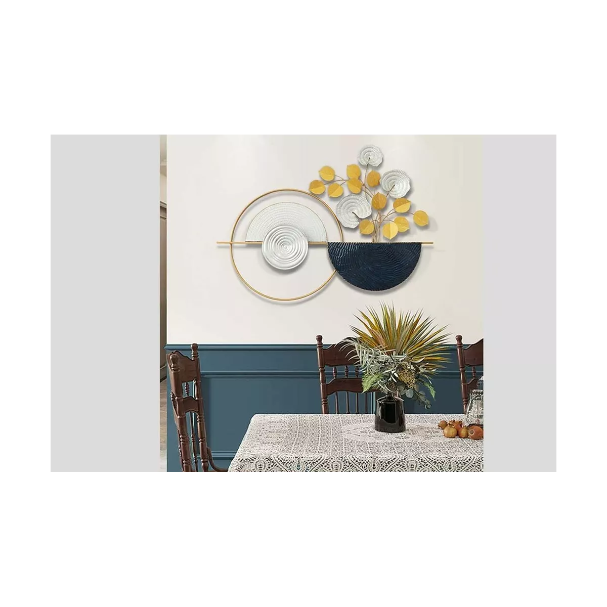 Déco Murale Fleur et Disques 89x65