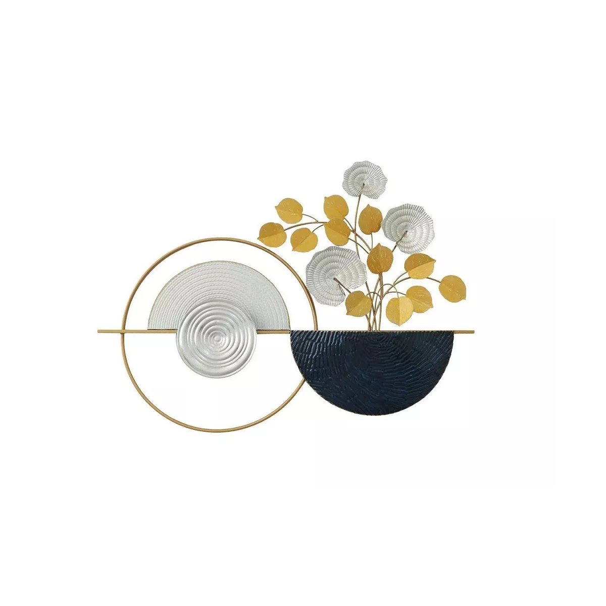 Déco Murale Fleur et Disques 89x65