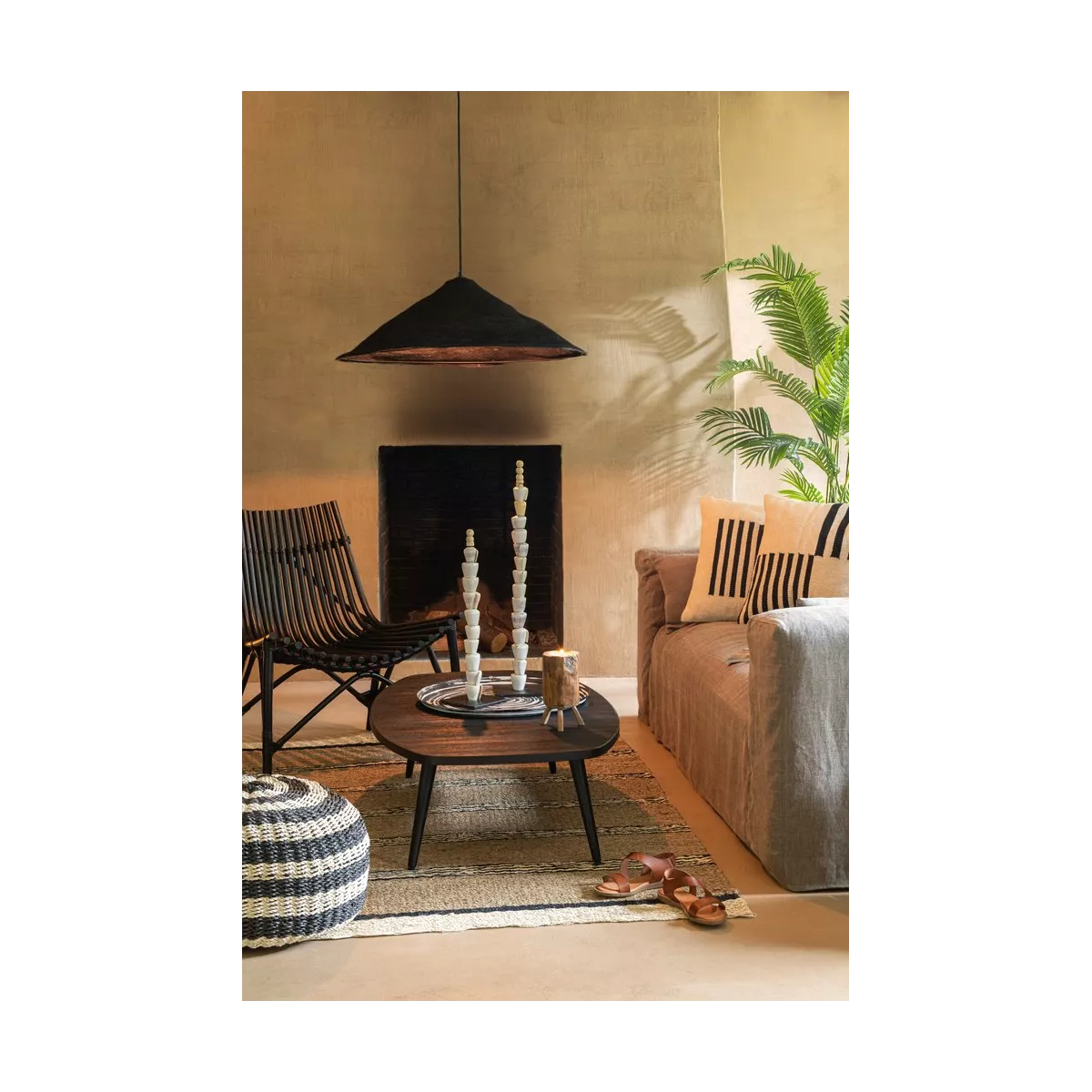Fauteuil Rotin Emmo Noir