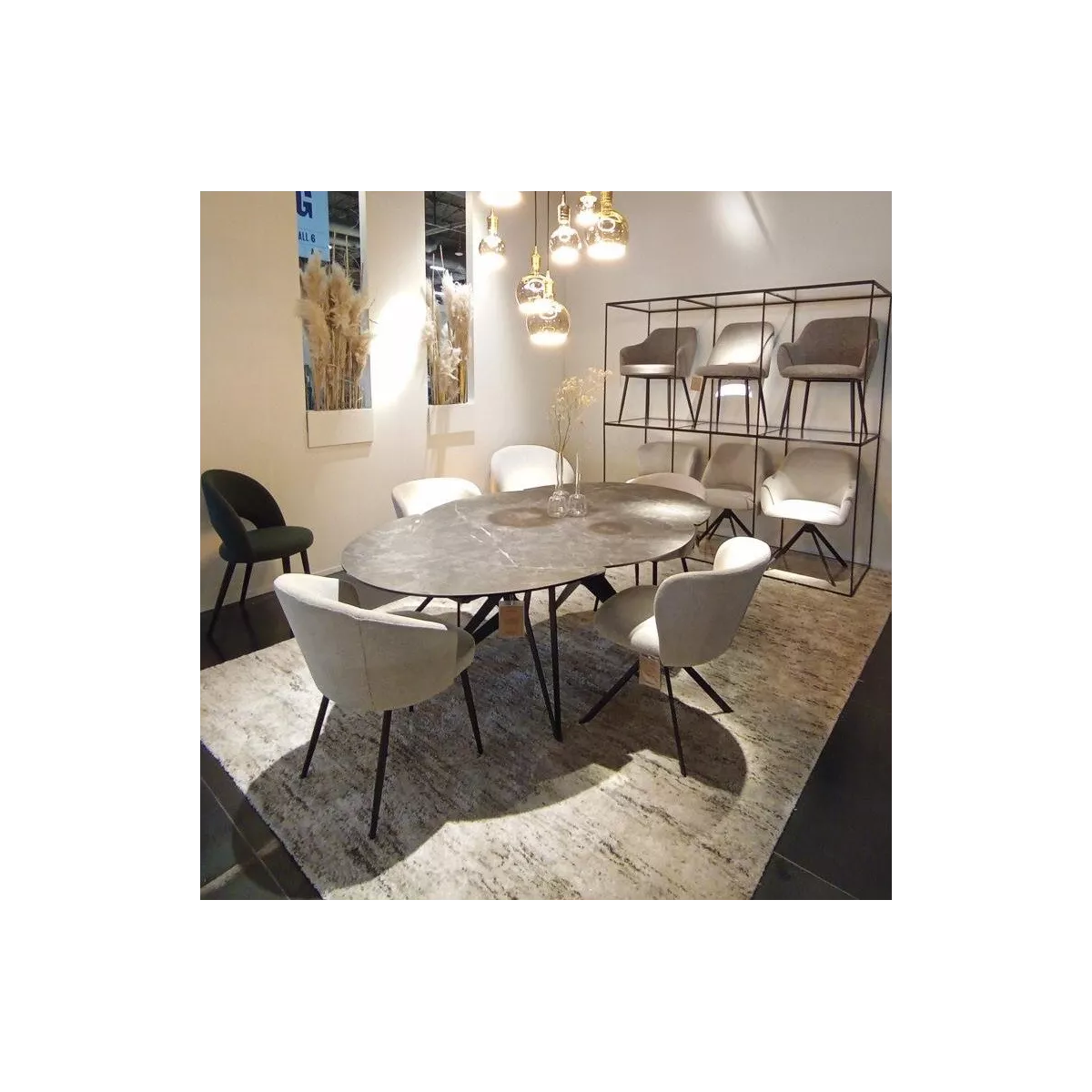 Table Boleta ronde 130 cm en Céramique Stone Pivotante