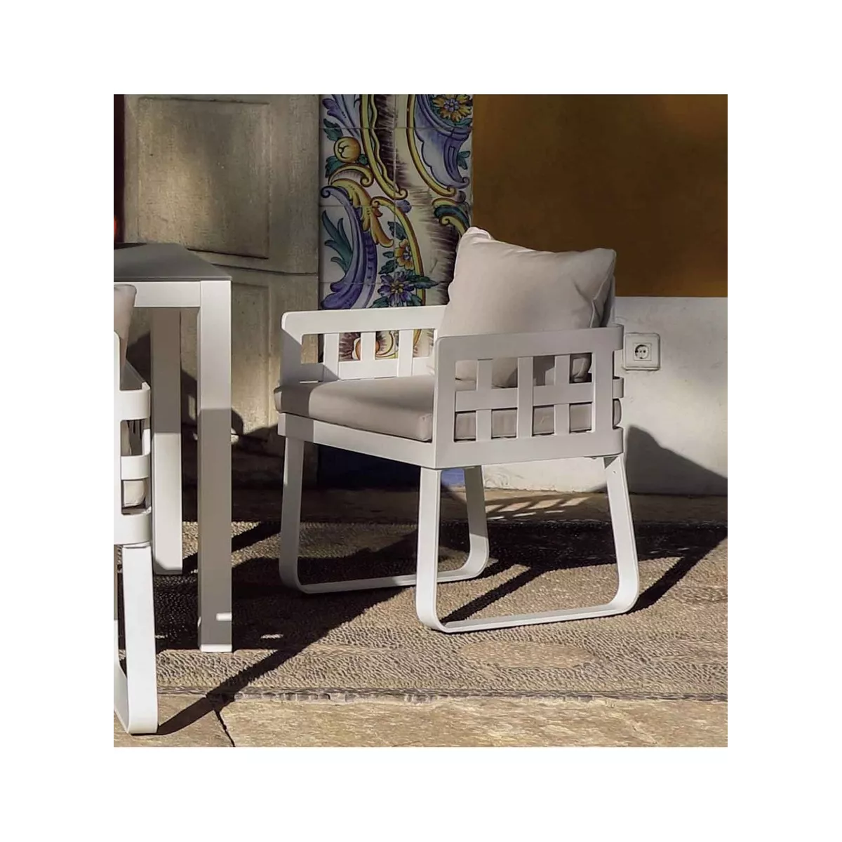 Table 180x90  San Marino  Aluminium Blanc