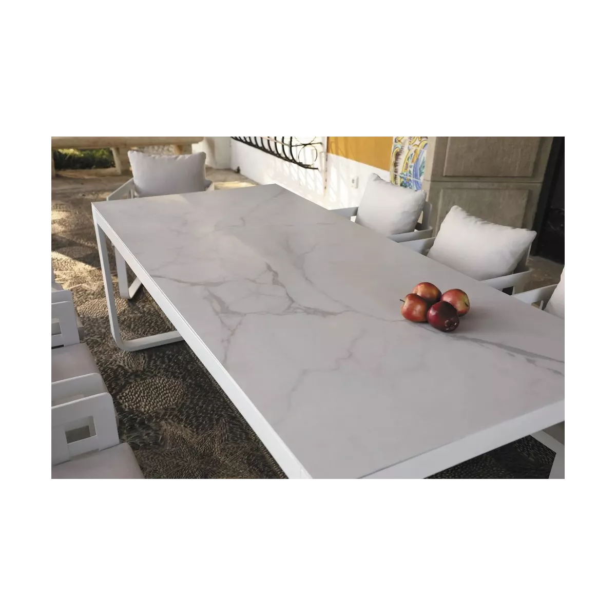 Table 180x90 Milan Aluminium Blanc