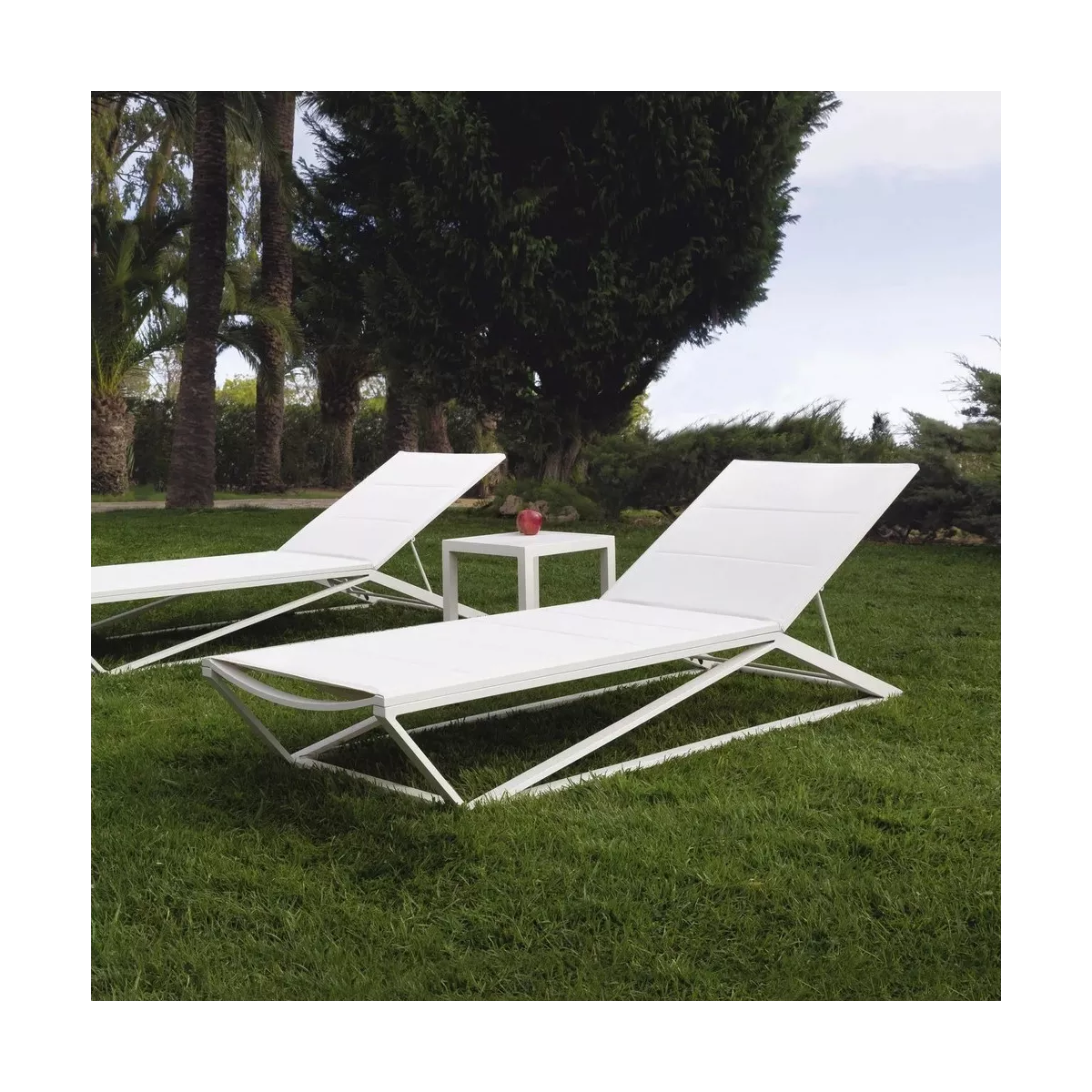 Chaise Longue Métal Blanc Milan