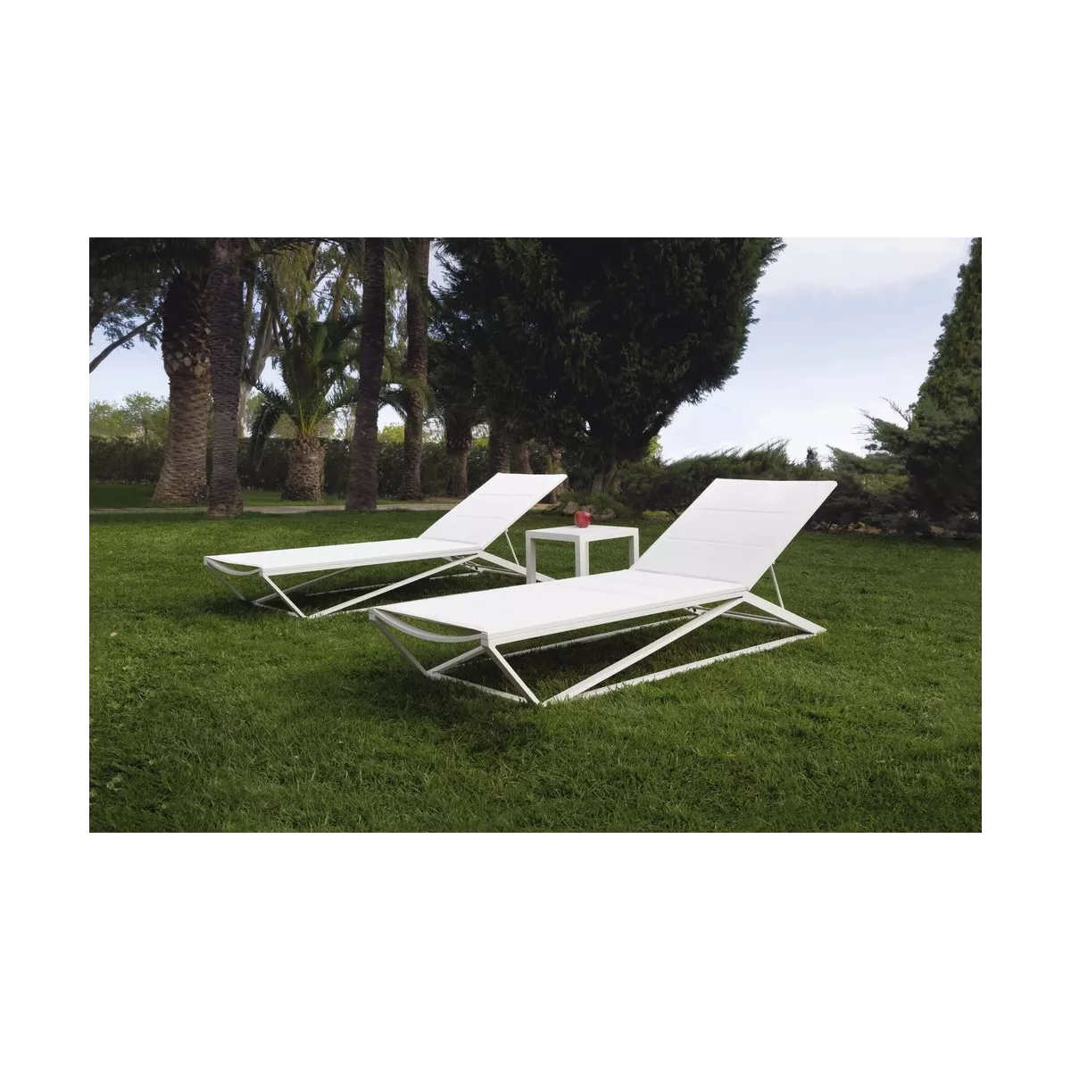 Chaise Longue Métal Blanc Milan