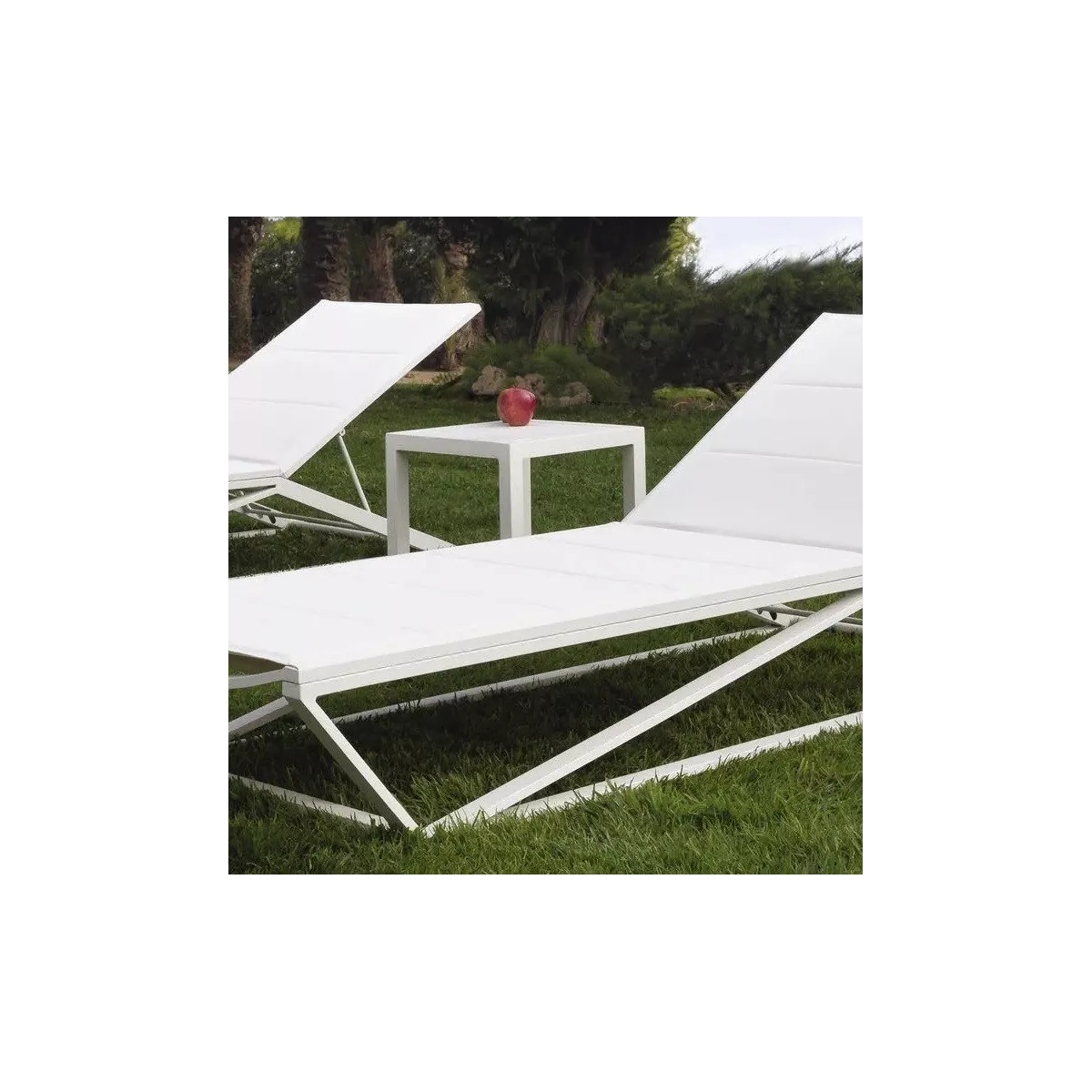 Bout de Canapé Milan Aluminium Blanc