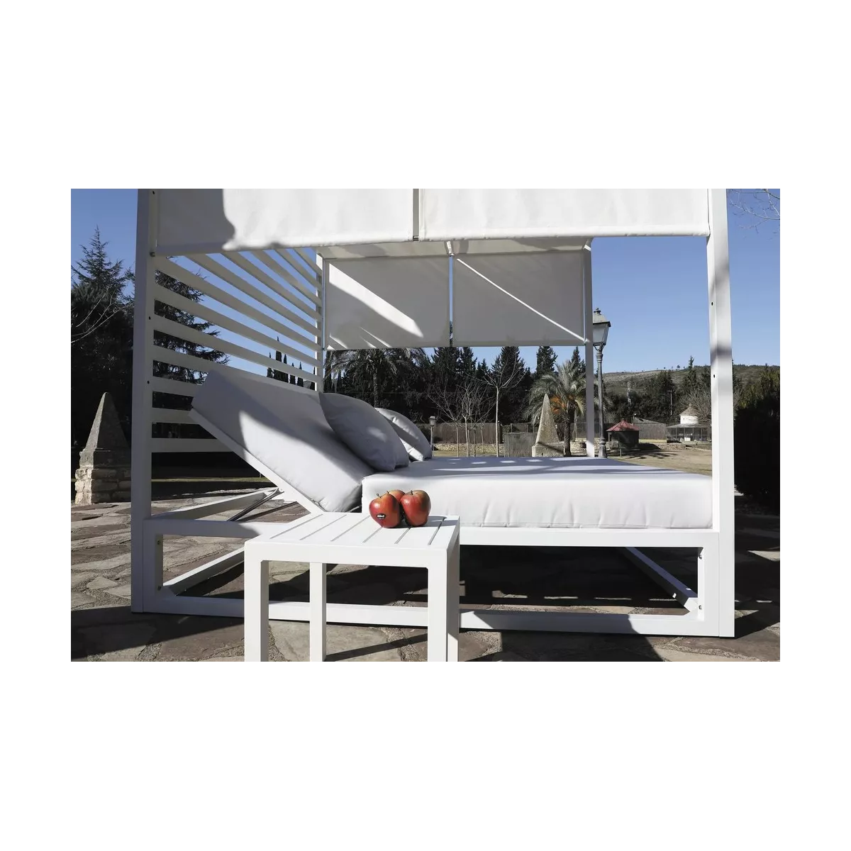 Bout de Canapé Milan Aluminium Blanc