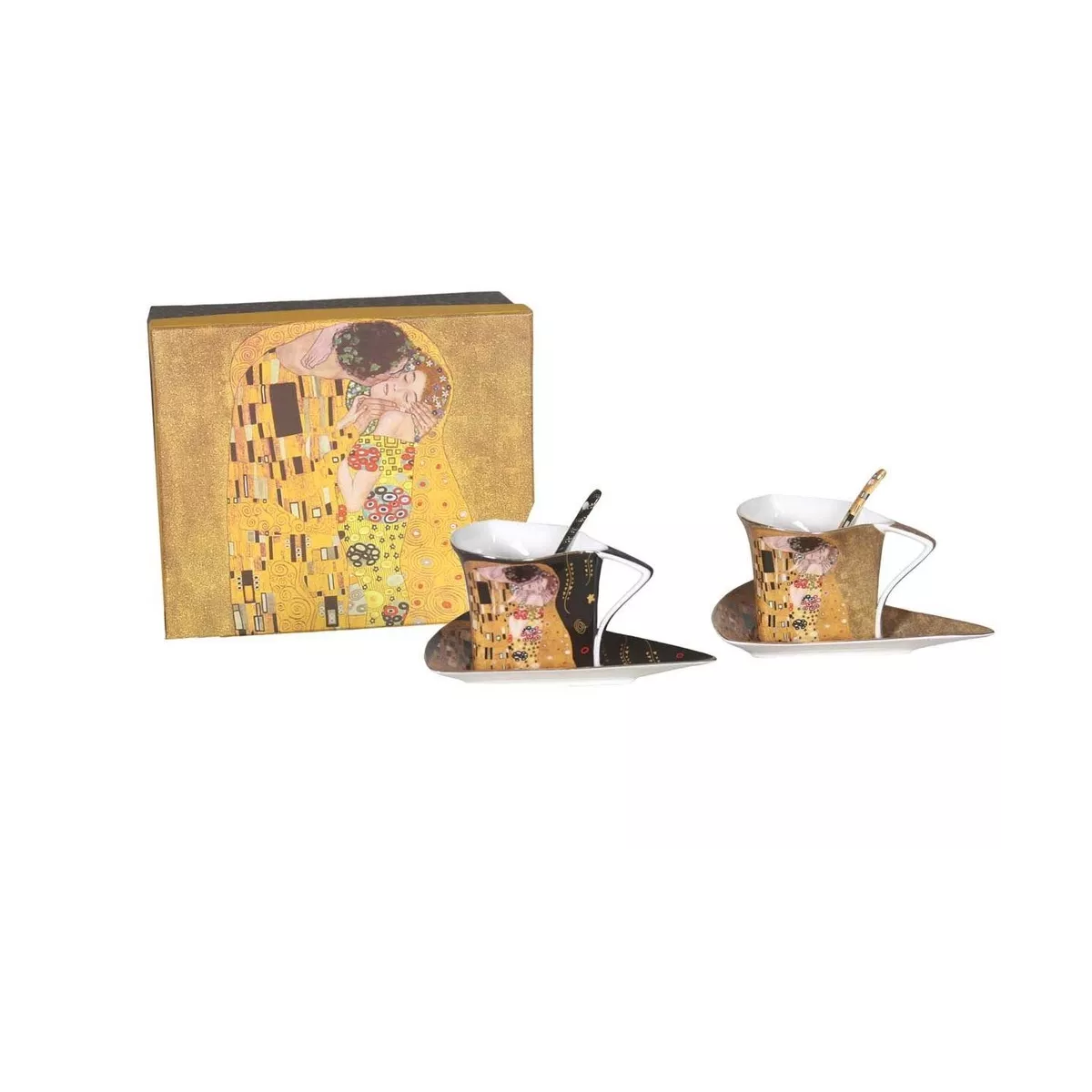 Coffret 2 Tasses Triangle 180ml Klimt Le Baiser