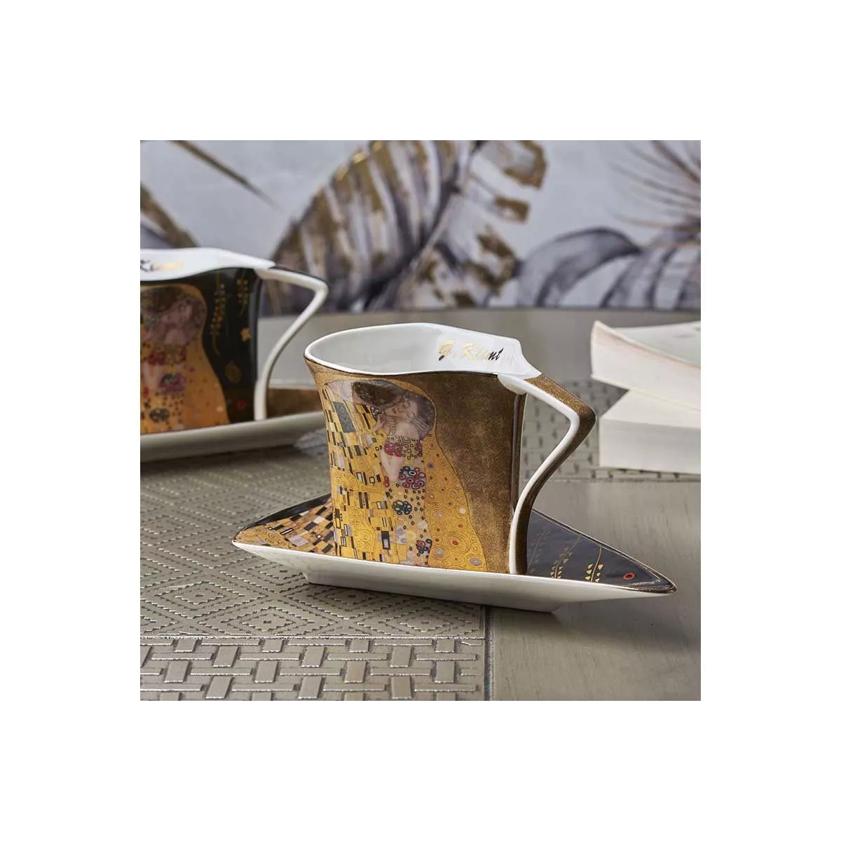 Coffret 2 Tasses Triangle 180ml Klimt Le Baiser
