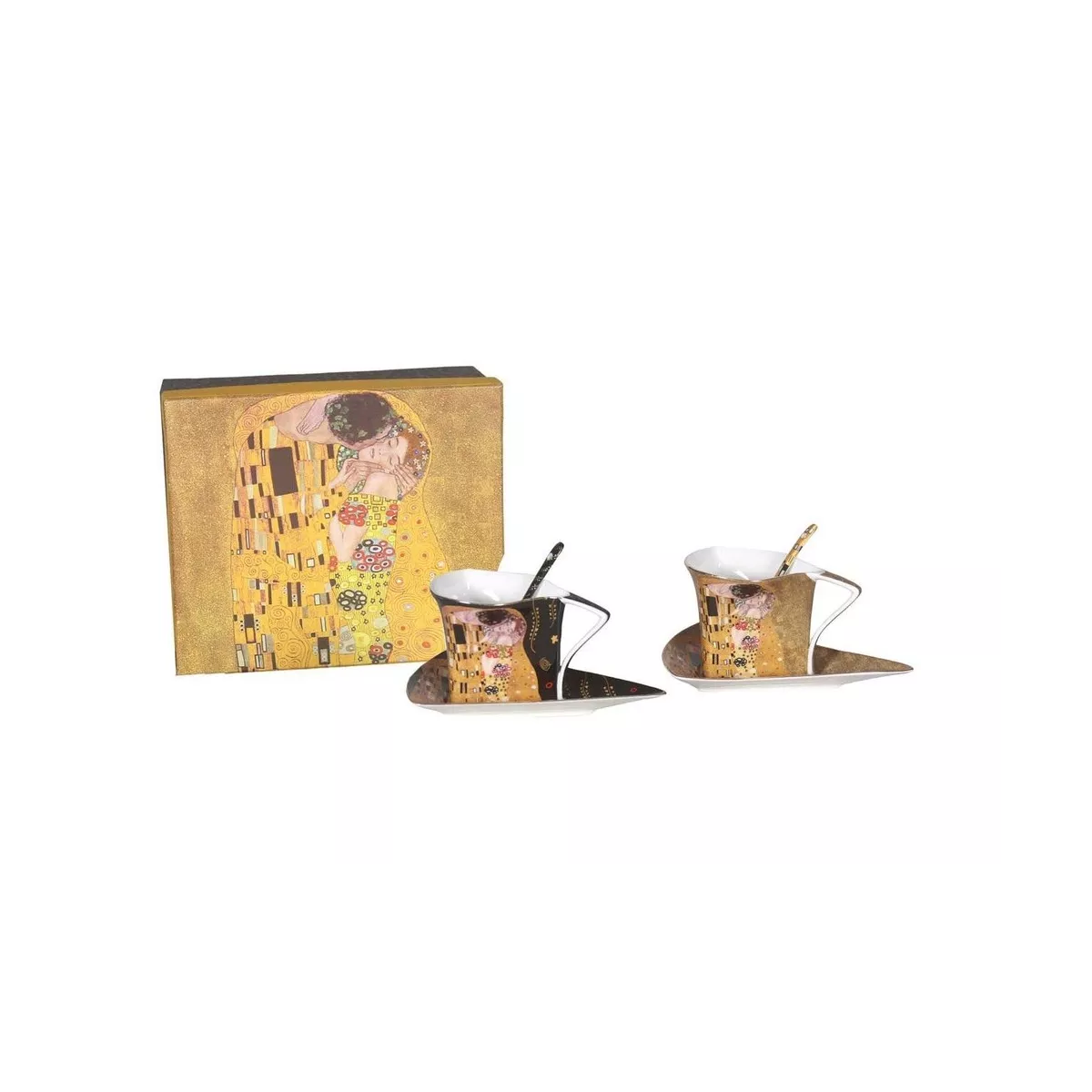 Coffret 2 Tasses Triangle 180ml Klimt Le Baiser