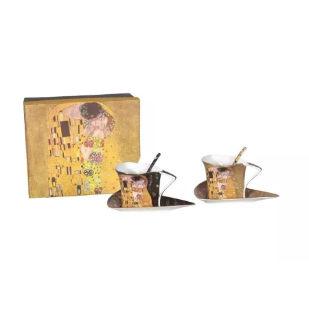 Coffret 2 Tasses Triangle 180ml Klimt Le Baiser