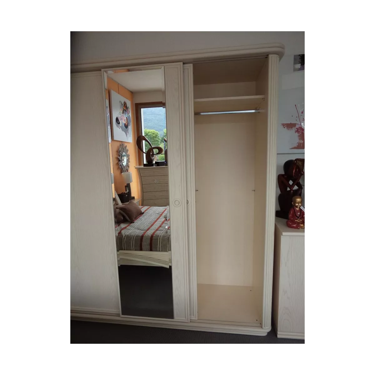 Armoire Tortola 3 portes Coulissantes Ivoire