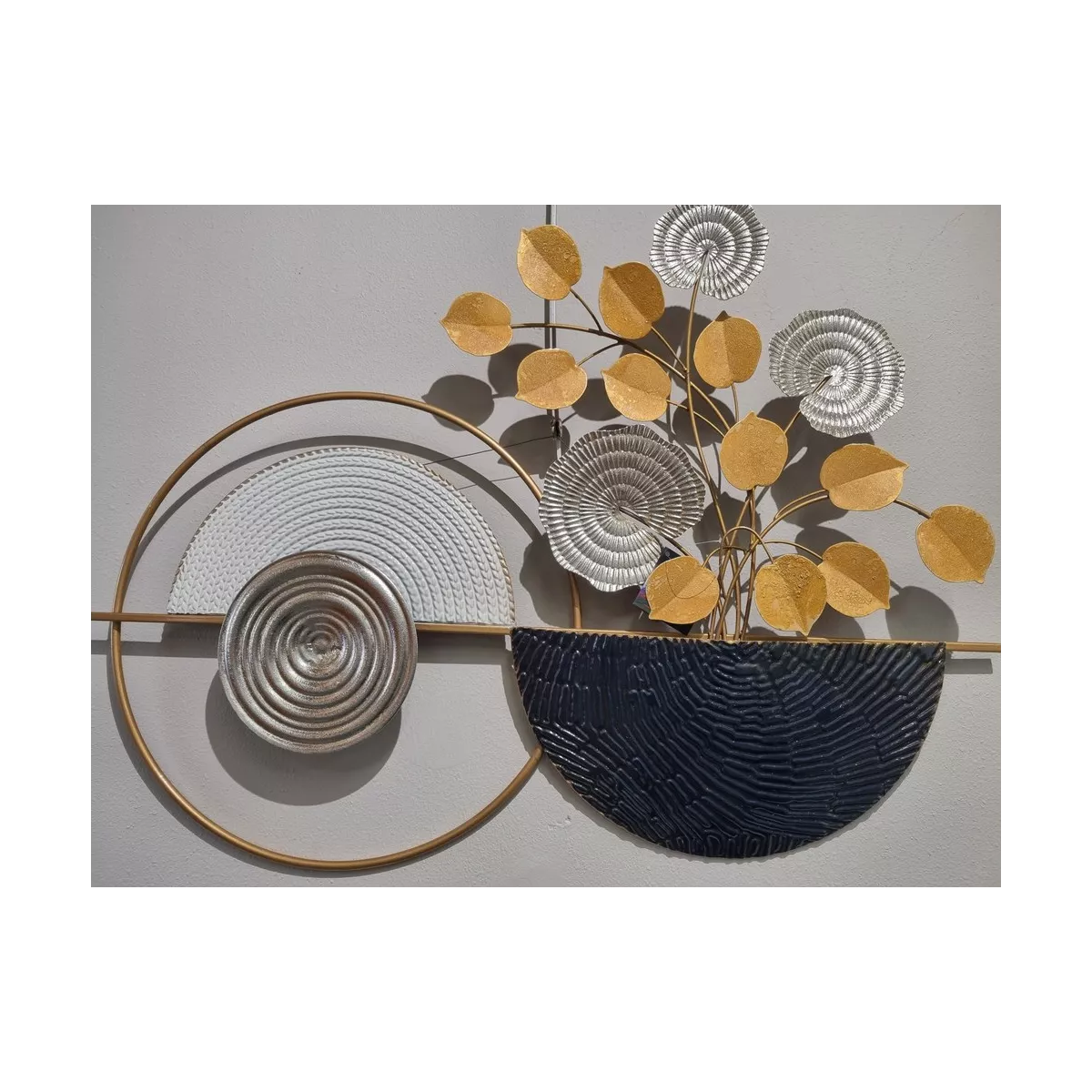 Déco Murale Fleur et Disques 89x65