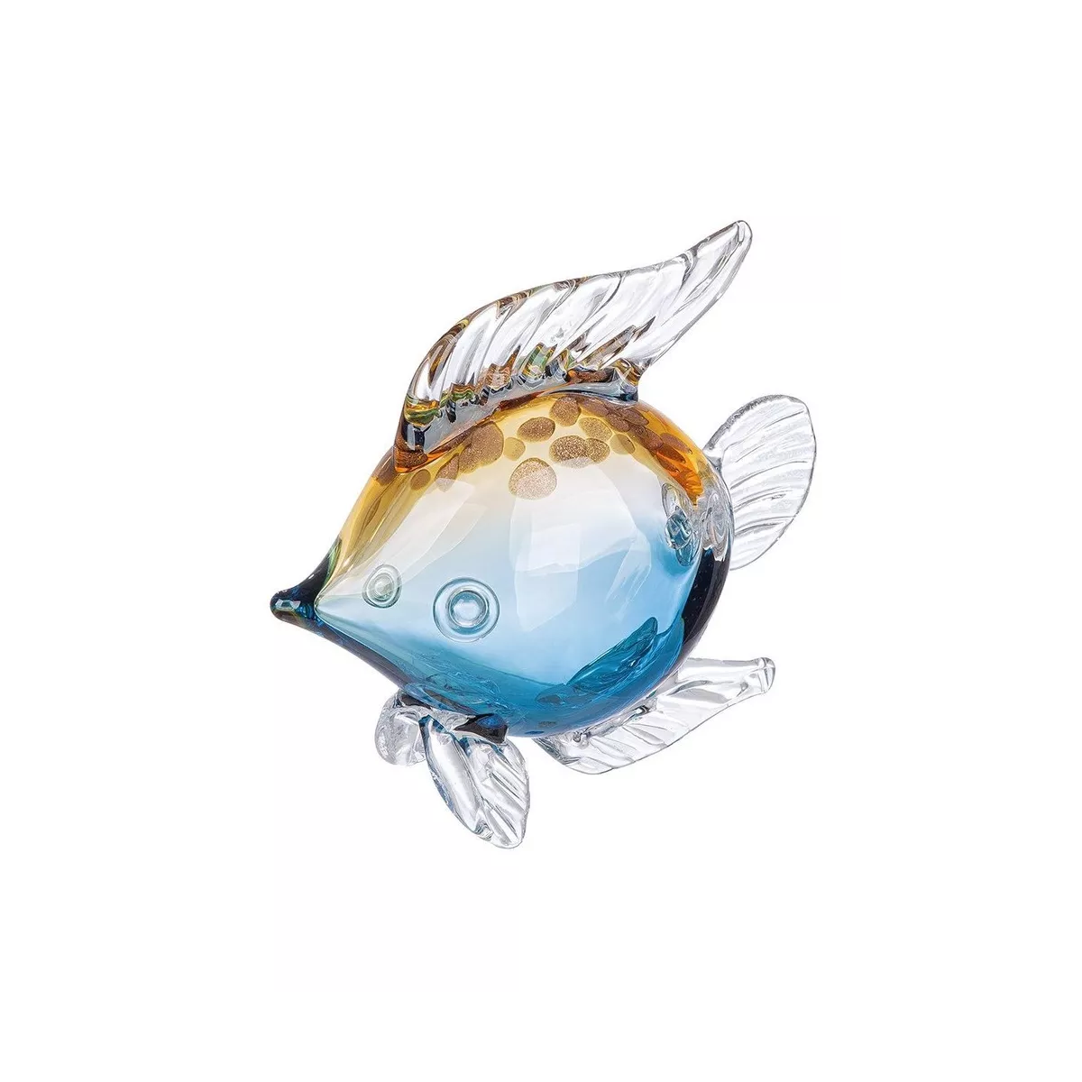 Poisson en pate de verre Goldy Bleu
