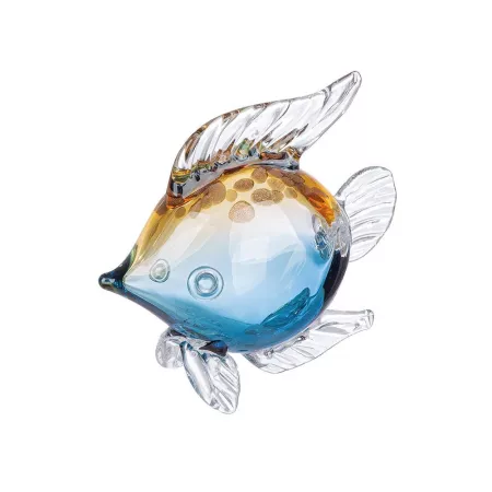 Poisson en pate de verre Goldy Bleu