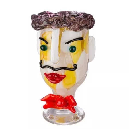 Vase Pâte de verre Visage Alfredo