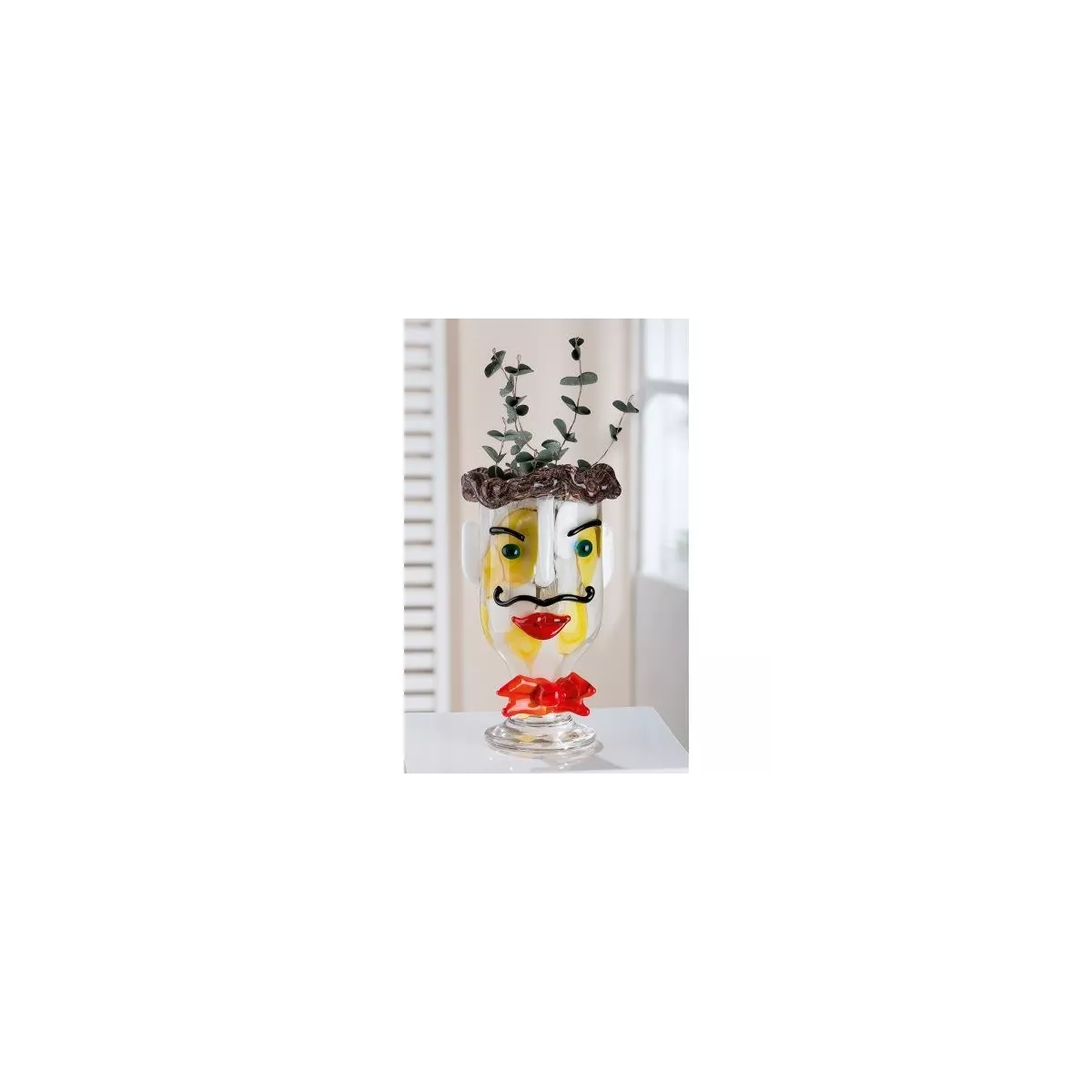 Vase Pâte de verre Visage Alfredo
