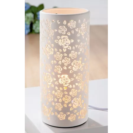 Lampe Porcelaine Roses h27cm