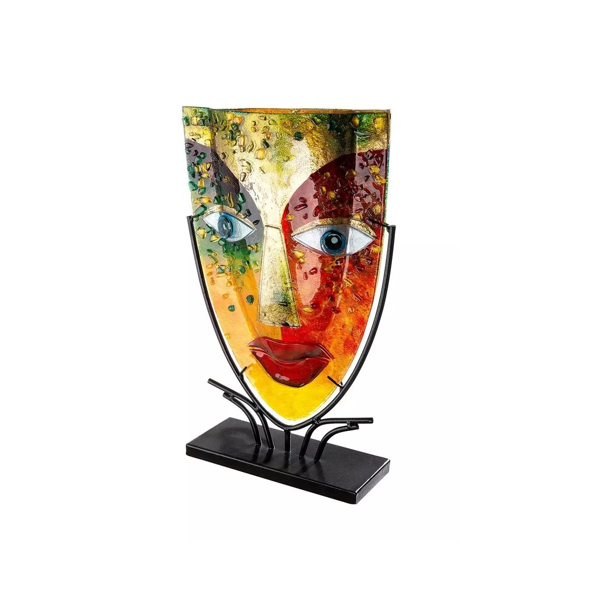 Vase Verre sur Socle Blue Eye h47cm