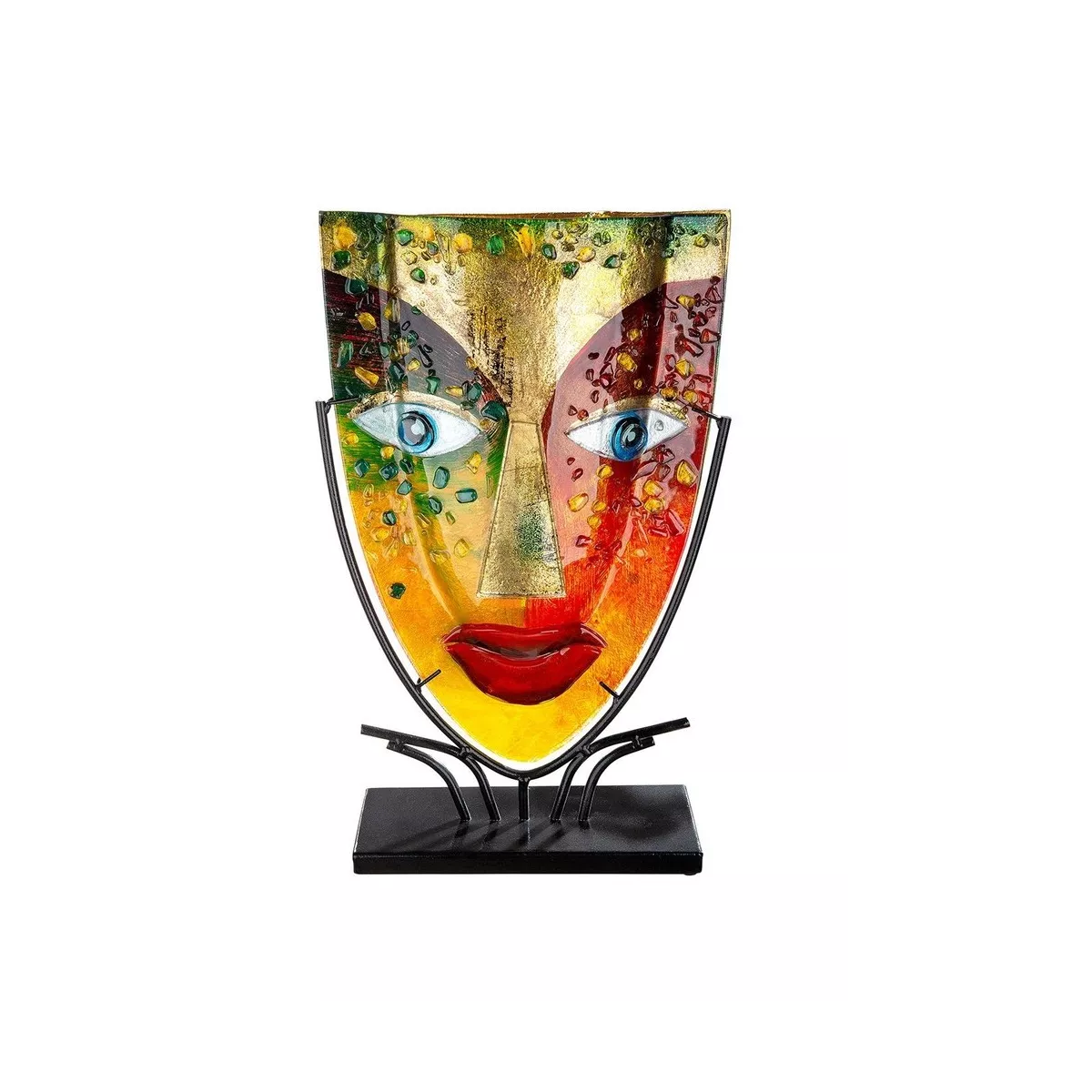 Vase Verre sur Socle Blue Eye h47cm