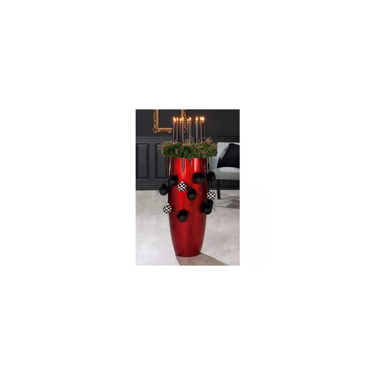 Vase Résine Konus Rouge h.92