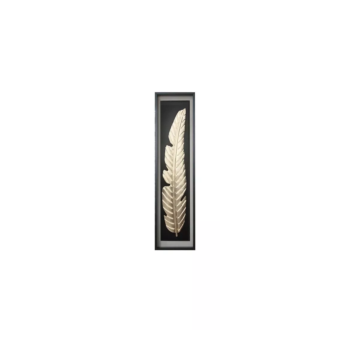 Tableau Plume Dorée sous Verre 160h