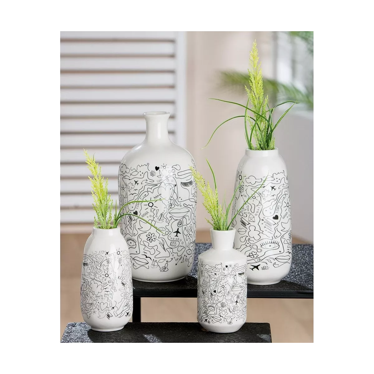 Vase conique Arty Blanc H.27