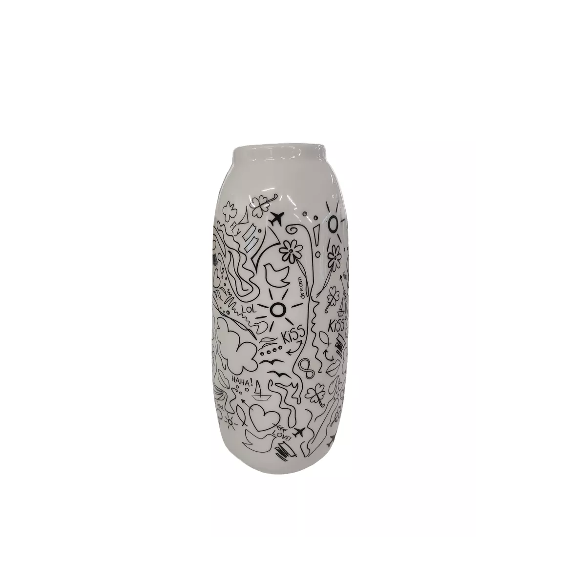 Vase conique Arty Blanc H.27