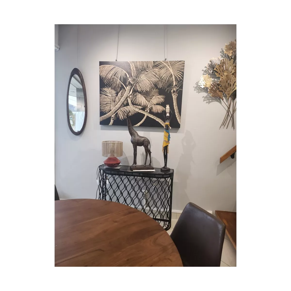 Miroir Ovale bois 100cm