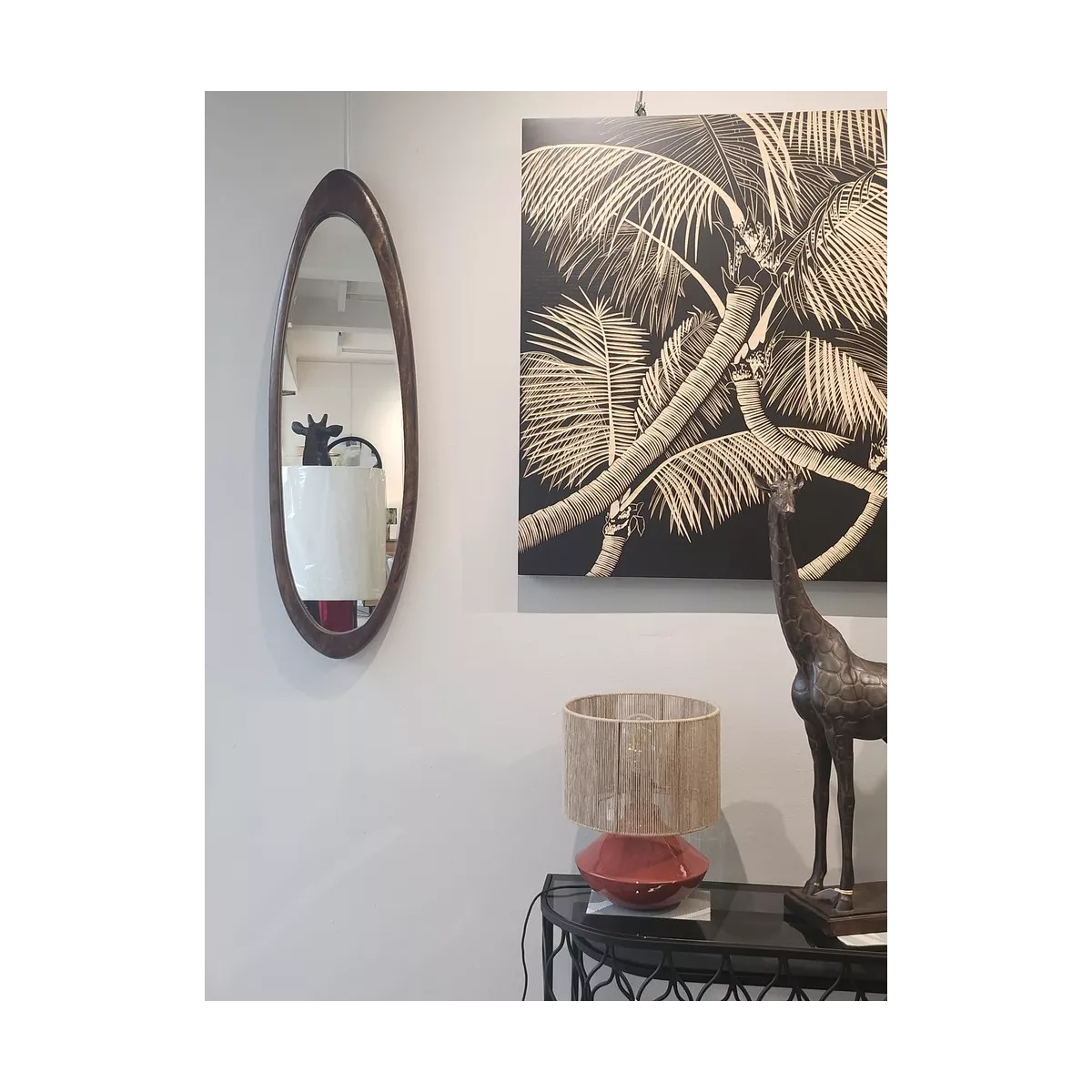 Miroir Ovale bois 100cm