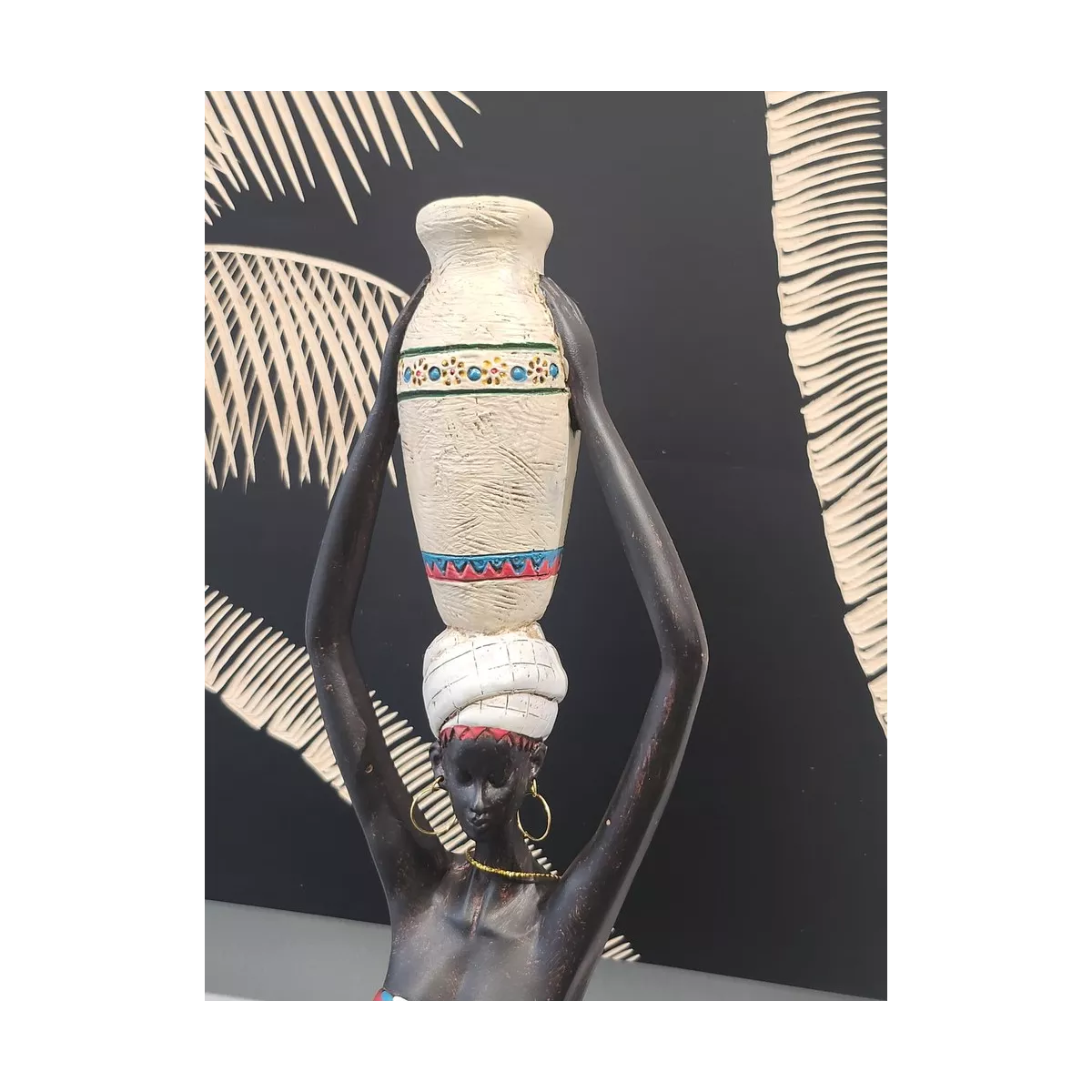 Statue Africaine Auma H.89 Cruche