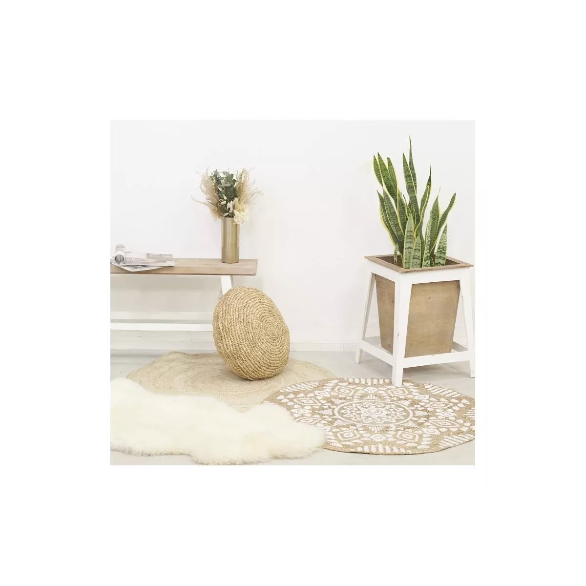 Peau Mouton ivoire 90x60