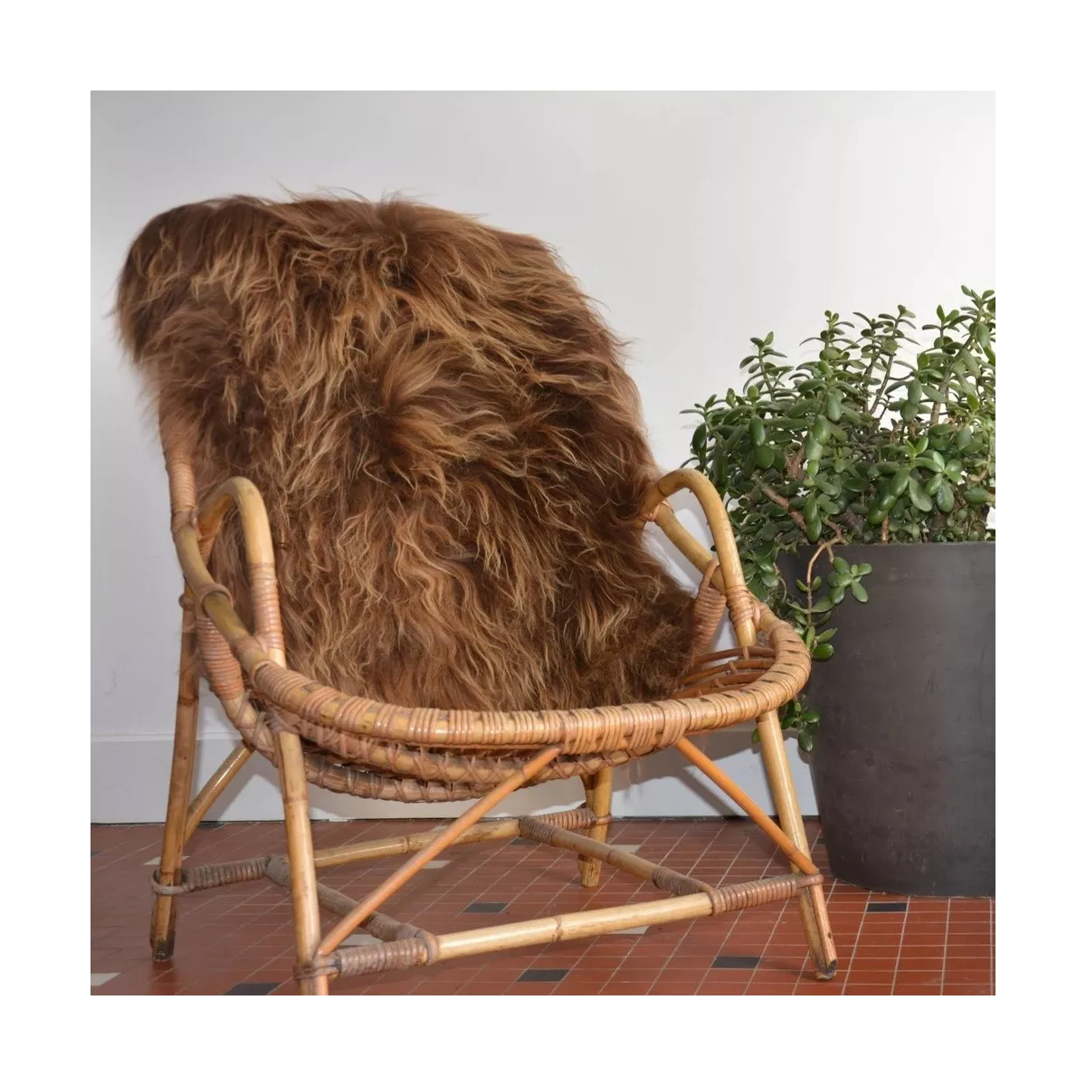 Peau Mouton Marron 90x60