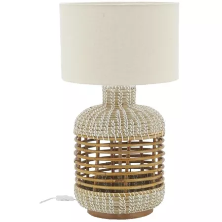 Lampe Jonc et rotin H.65 cm
