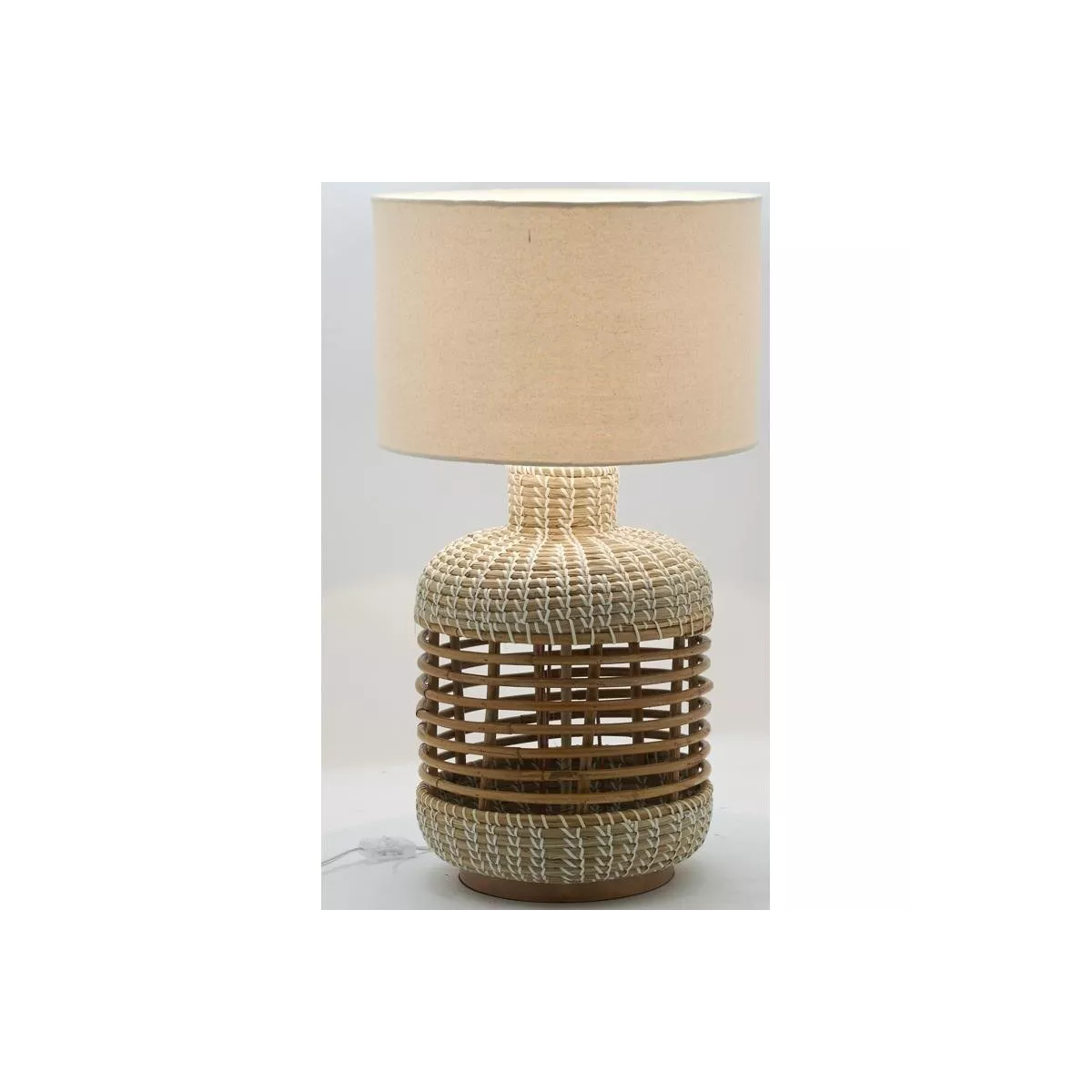 Lampe Jonc et rotin H.65 cm