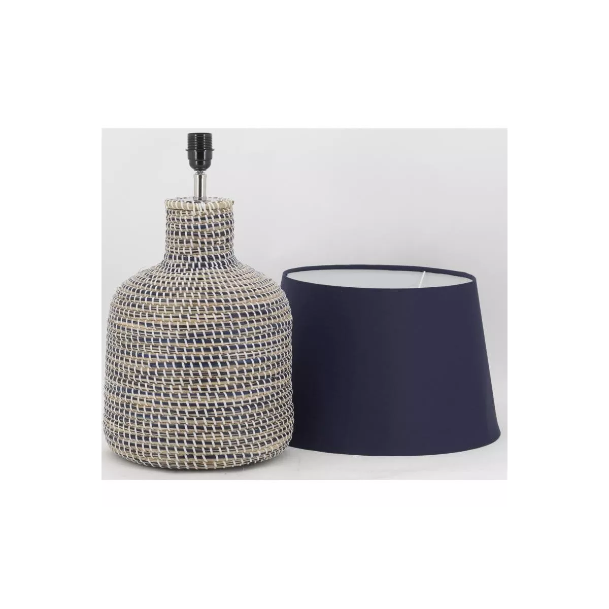 Lampe en Jonc bleu H.65cm