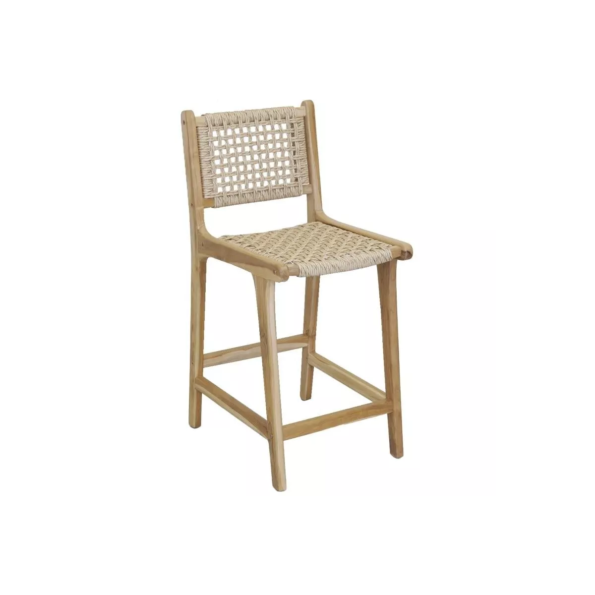 Tabouret de bar Teck et corde