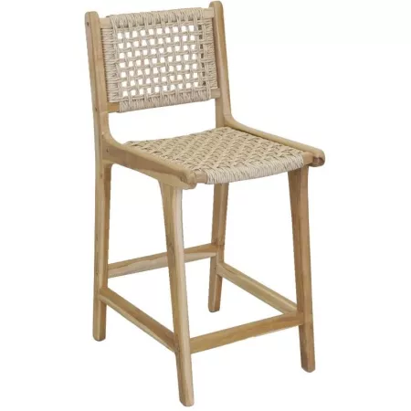 Tabouret de bar Teck et corde