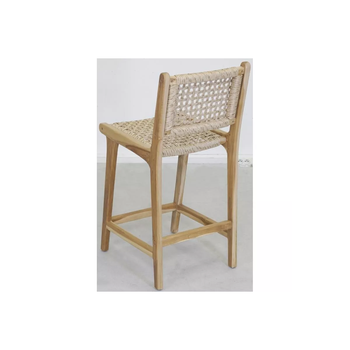 Tabouret de bar Teck et corde