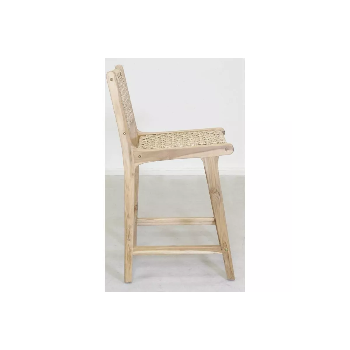 Tabouret de bar Teck et corde