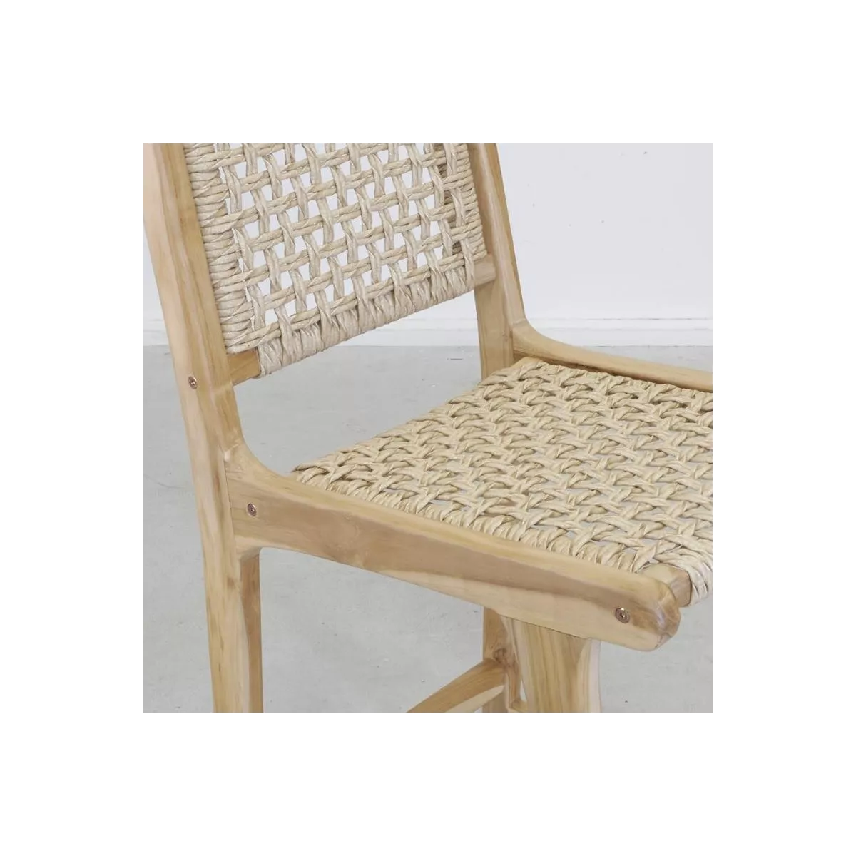 Tabouret de bar Teck et corde