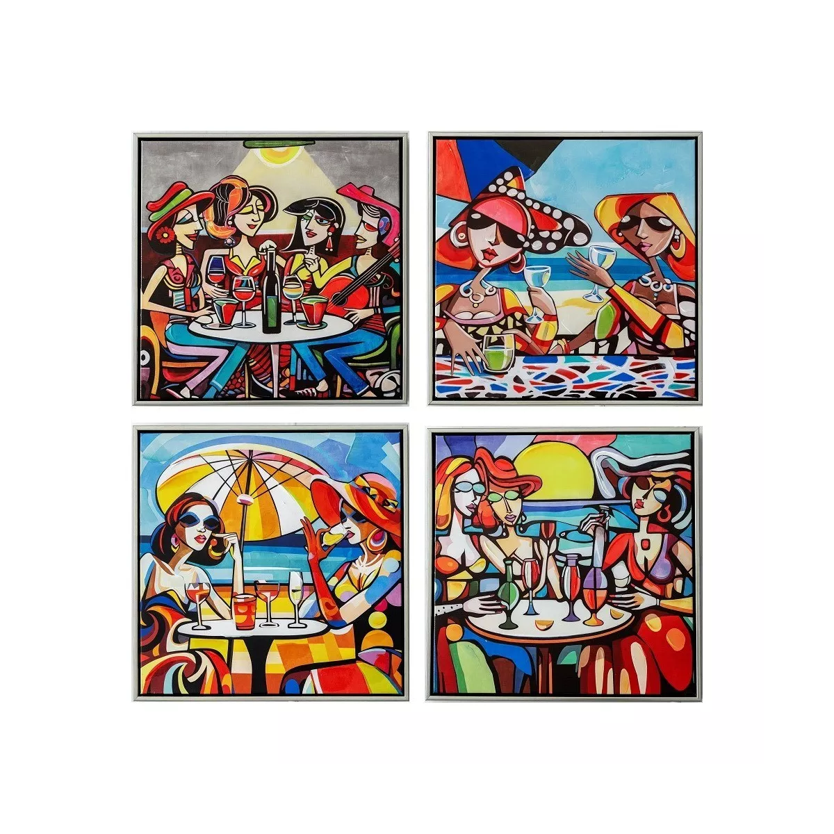 Tableau Autour d'un Verre 40x40