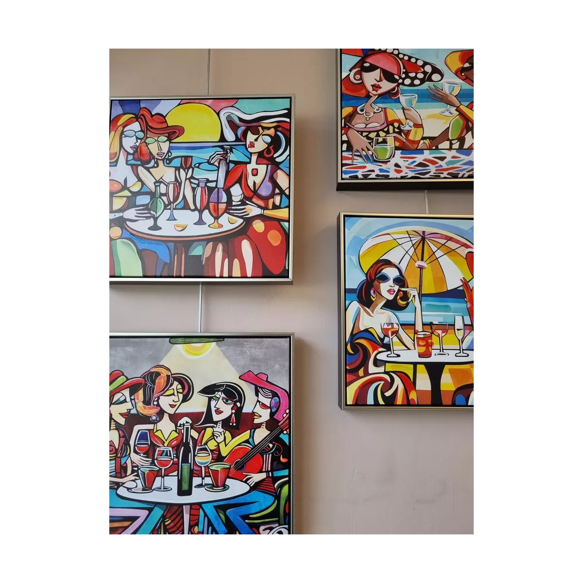 Tableau Autour d'un Verre 40x40