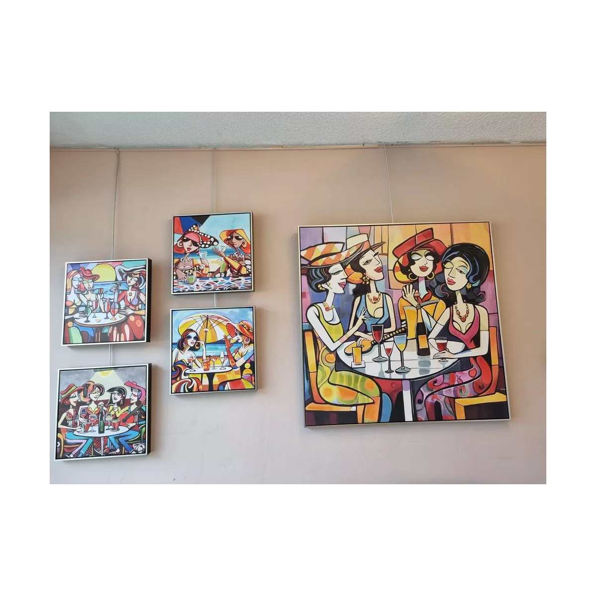 Tableau Autour d'un Verre 40x40