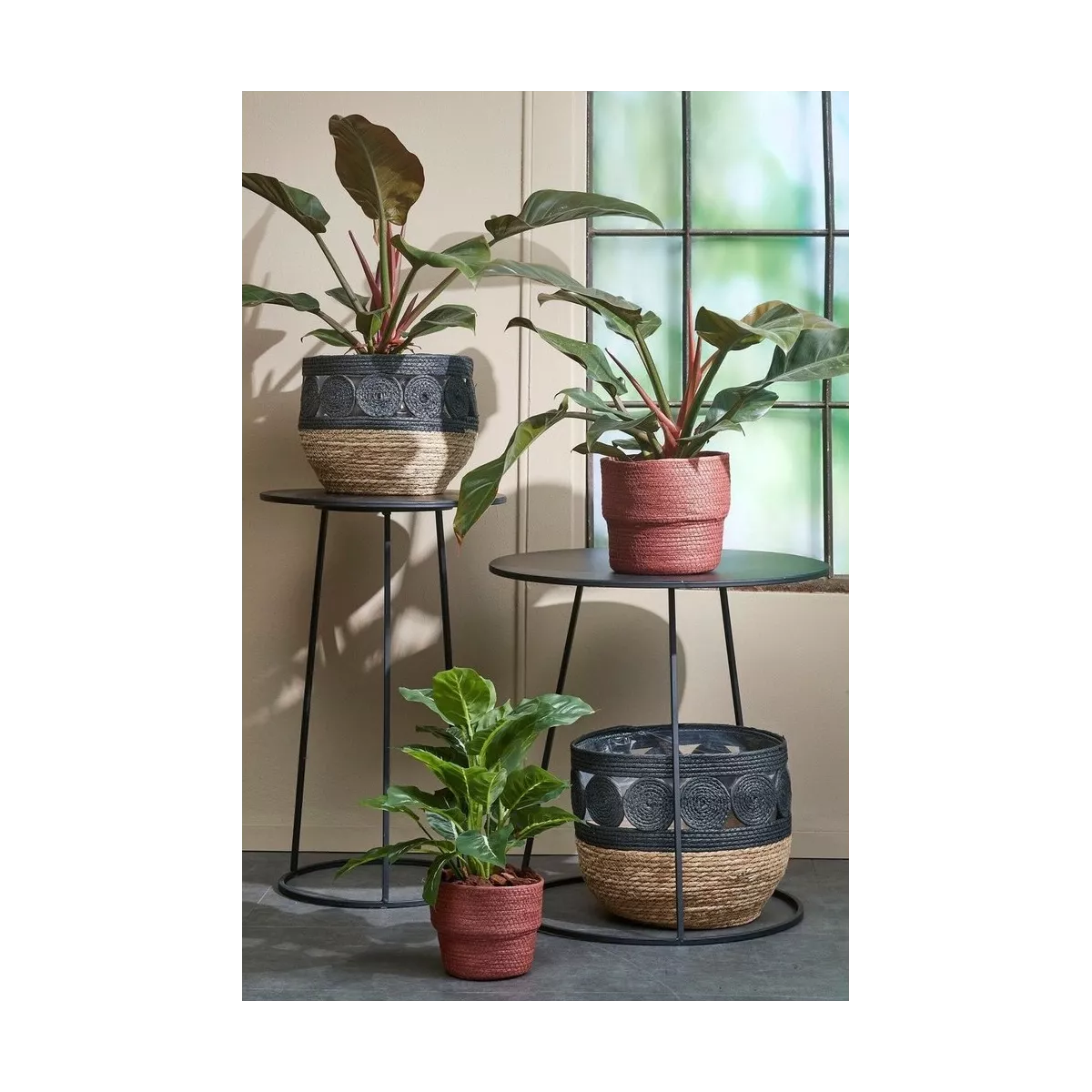 Cache-pot Alban noir 20x20