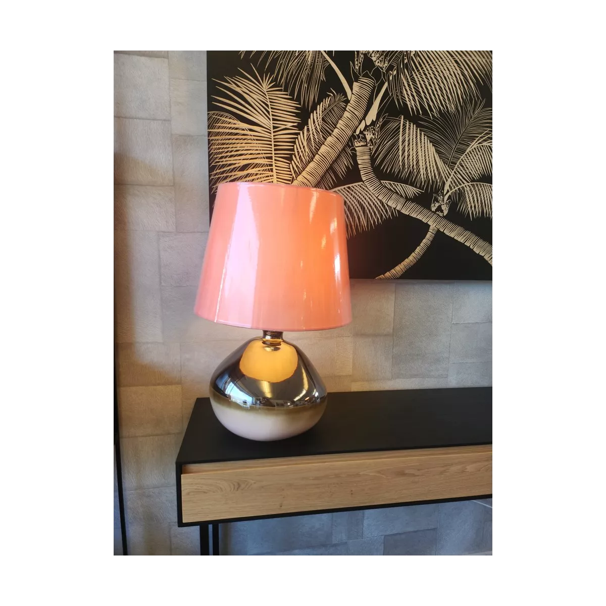 Lampe Celeste Rose H.61cm