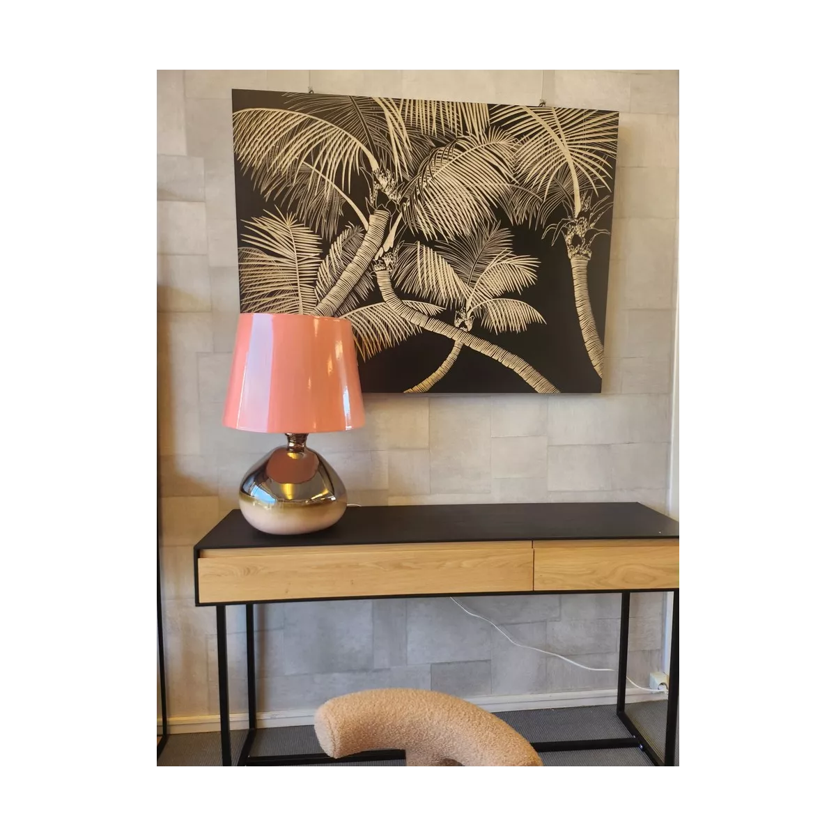 Lampe Celeste Rose H.61cm