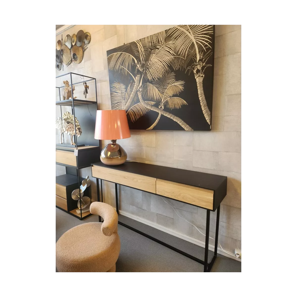 Lampe Celeste Rose H.61cm