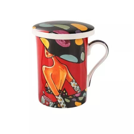 Coffret 2 Tasses Triangle 180ml Femme Pois