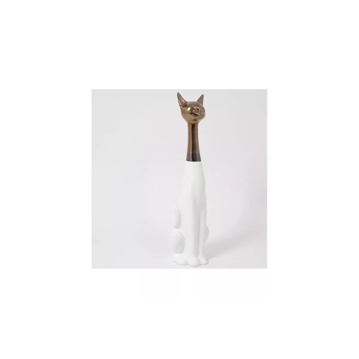 Chat Zoya blanc et doré h.72