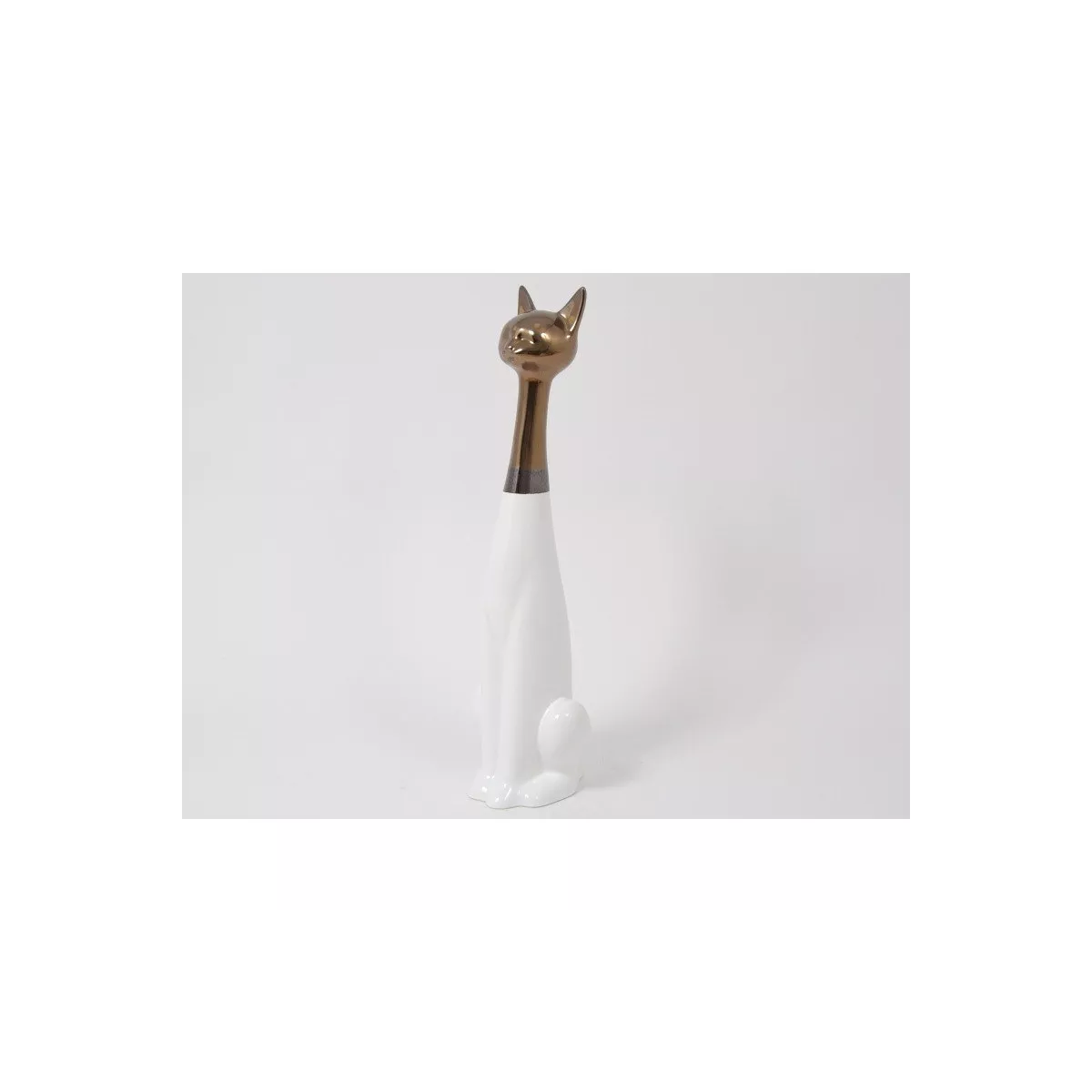 Chat Zoya blanc et doré h.72